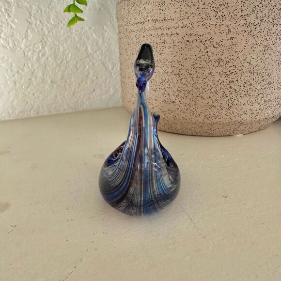 Blue swan glass Murano style figurine - Picture 2 of 10
